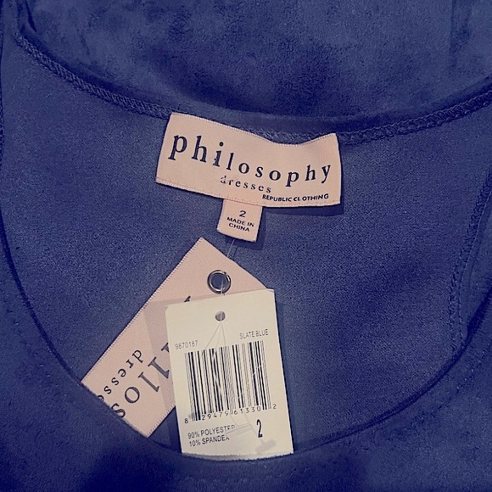 PHILOSOPHY BLUE BODYCON MIDI DRESS | SLEEVELESS | DATE NIGHT | SIZE 2 | NWT - Picture 8 of 10